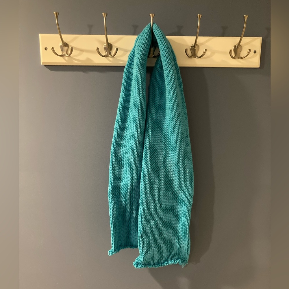 Blue Handmade Knitted Scarf
